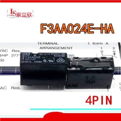 10PCS/lot 100%Original NEW relay F3AA024E-HA FTR-F3AA024E F3AA024E HA 4PIN 5A 24VDC DC24V 24V