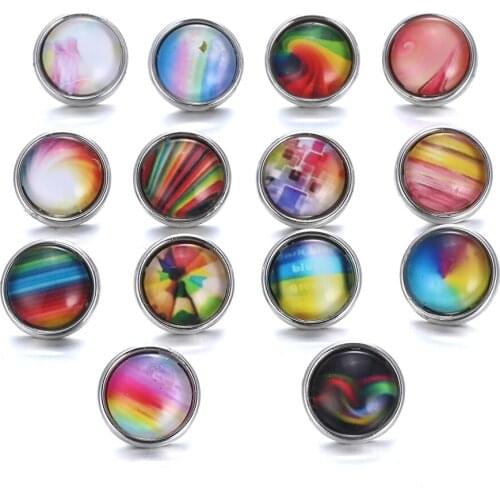 10pcs/lot The Bloomer Mix colors metal small 12mm snap button fit 12mm button bracelet jewelry