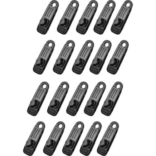 20PCS Black Awning Tarp Tent Clips Clamps Heavy Duty Clamp Outdoor Camping Tool