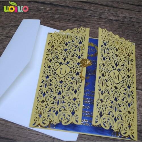 2018 wedding favor laser cut custom wedding invitation card fancy wedding cards made in china