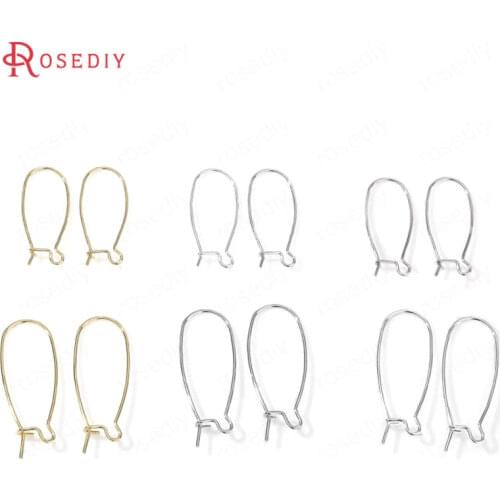 34004)10PCS Height 25MM 33MM 24K Gold Color Plated Brass Earring Hook High Quality Diy Jewelry Findings Accessories