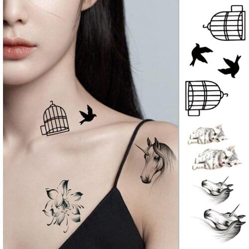 3D Butterfly Tattoo For Women Sticker Totem Geometric Flash Tattoos Words Tattoo Sticker Temporary Tattoos Small Heartbeat