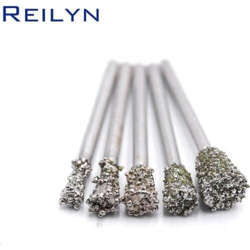 46# coarse grade Emergy Diamond Grinding Point peeling bits C7 type flat end stone working Diamond Grinding Burr