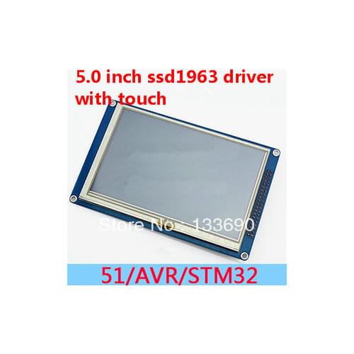 5 inch tft module 51 mcu luxury resolution 800X480,with touch stm32/avr/51/PIC/MSP430/DSP/ARM etc,Spike SSD1963