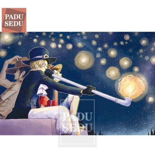 5D DIY Diamond Painting One Piece ASL Brother Ace Luffy Sabo Anime Full Square Daimond Embroidery Cross Stitch Decor Room Gifts