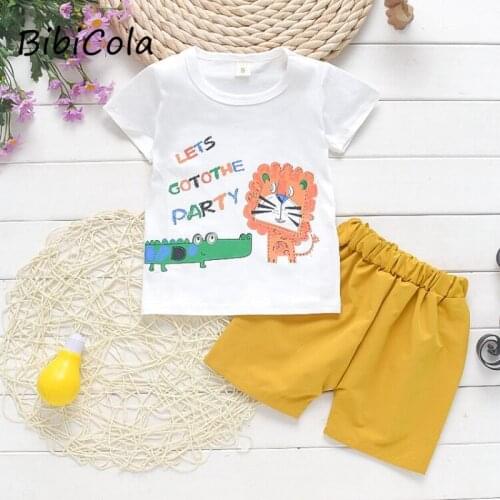 BibiCola New Cartoon Summer Baby Boy Clothing Set Tank Top + Shorts Kid Boy Summer Set Children Boy Clothes Set Sleeveless