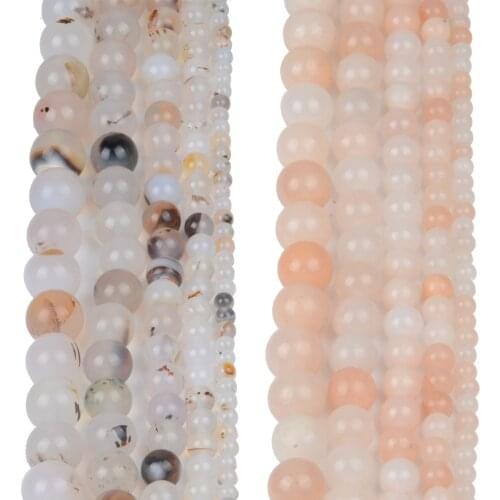 Black flower Stone Pink Aventurine Beads Women Jewelry DIY Fashion Making Beads 4 6 8 10 12mm