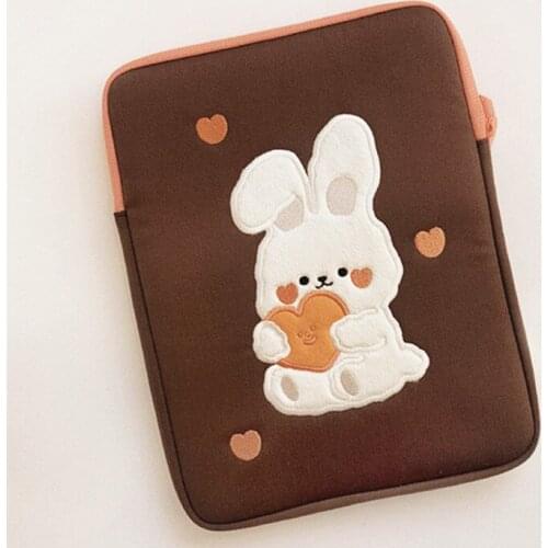 Cartoon Rabbit Laptop Case Bags For Korean Ins 11 13 Inch Cute Mac Ipad Pro Case Soft Travel Business IPad Storage Bag WY218