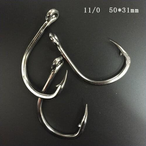 CN06 11/0 50pcs Stainless steel Assist hook Sea Big Game Fishing Hook Assist Jigging Hook
