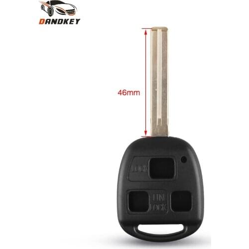 Dandkey Replacement 3 Button Car Remote Key Case Shell For Lexus ES300 RX300 For Toyota RAV4 Corolla Key Cover TOY48 46mm Blade