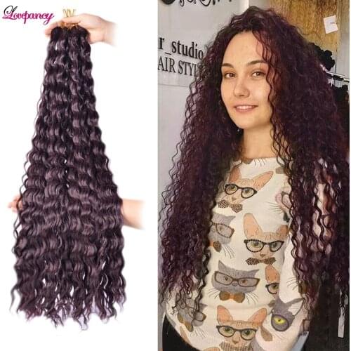 30Inch Long Soft Water Wave Goddess Synthetic Braiding Hair Crochet Hair Natural Wavy Ombre Blonde Hair Extensions For Women