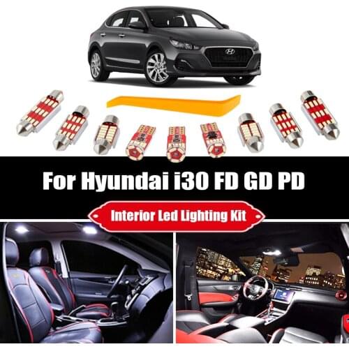 For Hyundai i30 FD GD PD PDE PDEN 2007-2019 2020 Canbus Vehicle LED Interior Light Kit License Plate Lamp Auto Accessories