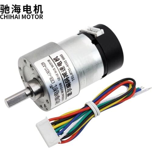 ChiHai Motor CHR-GM37-520ABHL off-axis High Torque dc motor with self-balancing Hall encoder back cover for DIY