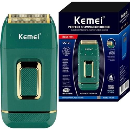 Kemei Electric Shaver for Men Twin Blade Waterproof Reciprocating Cordless Razor USB Rechargeable Shaving Machine Barber Trimmer