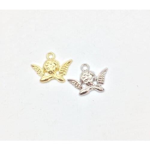 Eruifa 20pcs Lovely 20*14mm Angel Zinc alloy Necklace Jewelry Handmade DIY Charms Pendant 2 Colors