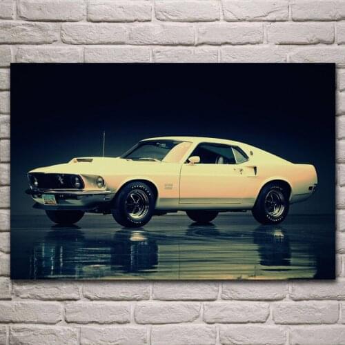 Cool classic retro muscle car sport car living room decor home art decoration wood frame fabric poster KL525