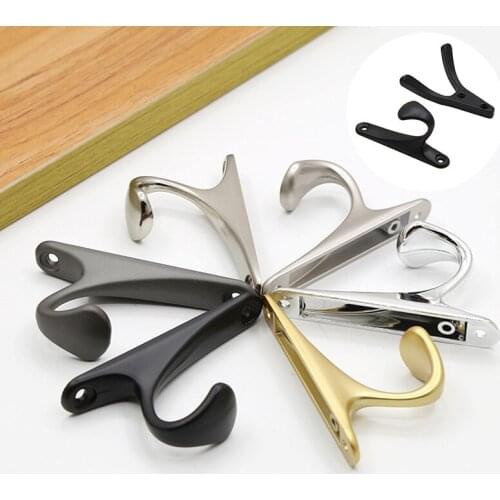 Vintage Bronze Metal door wall hooks hanger Antique Hooks Wall Hanger Curved Buckle Horn Lock Clasp Robe Hooks For Clothing Hat