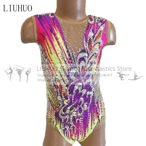 LIUHUO Rhythmic Gymnastics Competition Leotards Womens Girls Ice Skating Performance Dance Figure Skating Dres Artistic Costume