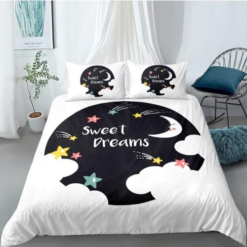 Cartoon Duvet Cover Set Comforter Bedding Set Black And White Luxury 3pcs Quilt Cover Single Double Queen King Size Home Textile