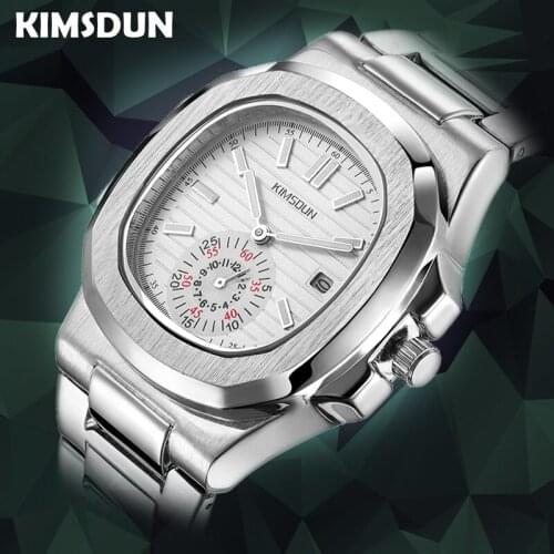 Mens Watches Top Brand Luxury Waterproof Silver Square Clock Male Steel Strap Casual Quartz Watch Men Fashion Wrist Watch