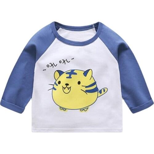 Baby Girls Boys Long Sleeve Cartoon T-shirt Bottoming Children Casual Printing Tops Newborn Spring Autumn Kids Baby Girls Top