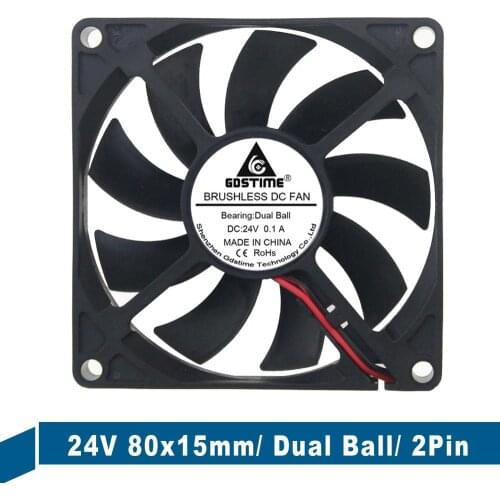 20Pcs lot 24V 2pin Ball Bearing 80mm x 15mm 8015B 80mm 8cm DC Motor Computer Axial Cooling Cooler Fan