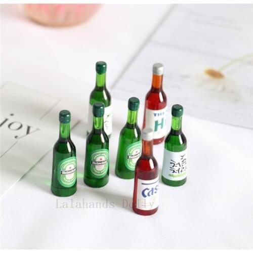 Sale 4Pcs/1set Diy Simulation Beer Bottle Food Toys For Dollhouse Kitchen Restaurant Decoration Materials Accessories