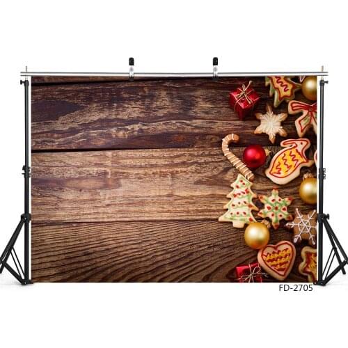 Christmas Balls Stars Gift Wooden Board Portrait Photography Decoration Children Baby Backdrops Background Photo Studio Prop