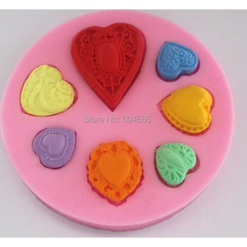 Heart love cake mold silicone baking tools kitchen accessories decorations for cakes chocolates soap molds Sugarcraft FM143
