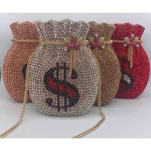 Blue/Green 8 Colors Rhinestone Diamond Money Clutch Bag Luxury Crystal Women Evening Phone Case Purse High Quality Lady Clutches