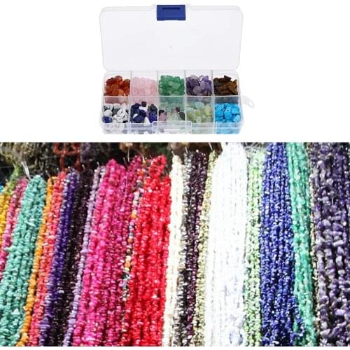 Mixed Natural Stone Boxed Crushed Crystal Stones Chips Beads Agate Lucky Tree Bead for Home Stones Gravel Beads Jewelry DIY