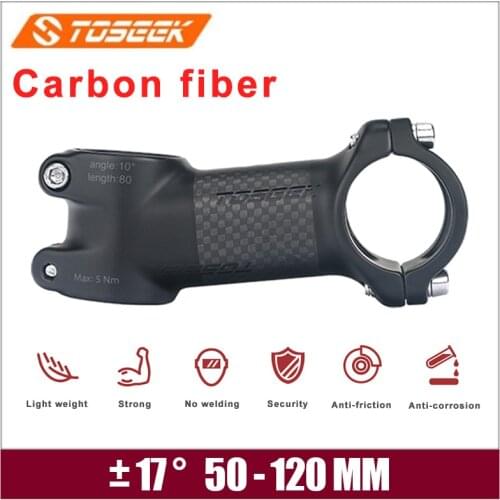 Toseek Ultralight Stems 31.8mm bike carbon stem Matte/Glossy Handlebar Stem 10/17/25/35 Degrees 60-120mm Bicycle Accessories