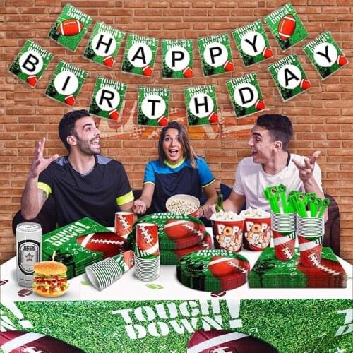 130 Pieces Superbowl Party Supplies Football Theme Party Supplies Set For 16 People, Perfect For Gameday Or Birthday-ABUX