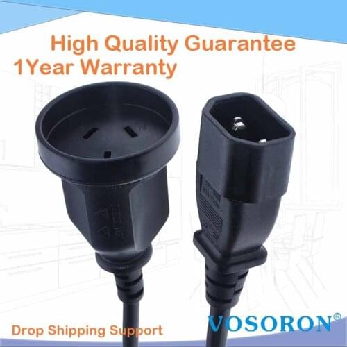 30cm IEC 320 C14 to SAA Australia AU Plug 3 Pin Female Power Cable Adapter For PDU UPS AC Extension Cord