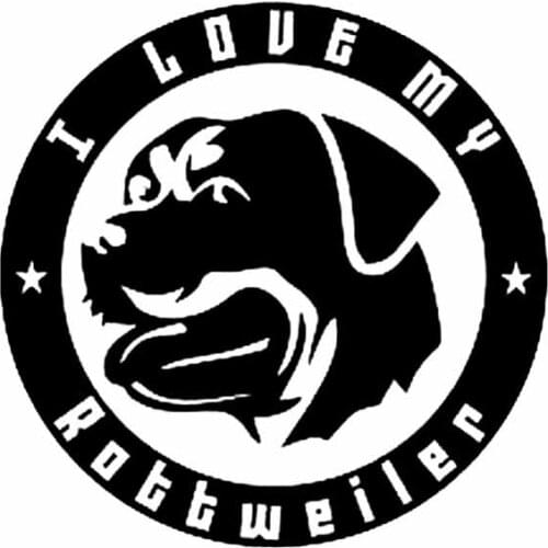12CM*12CM I LOVE MY Rottweiler Dog Vinyl Animal Pet Car Decal Laptop Suitcase Helmet Skateboard Sticker