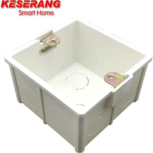 High Quality 86*86MM Cassette Universal White Wall Mounting Box for EU/UK Standard Socket Back Box and Wall Touch Switch