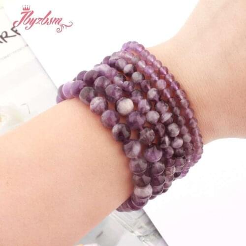 High Quality Natural Amethyst Bracelet Women Couple Natural Stone Bracelet Purple Quartz Bracelets Party Jewelry Gifts
