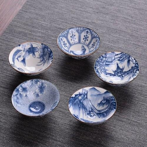 NEWYEARNEW 1piece Purple Clay 80ML Teacup Ceramic Retro Tea Single Cup Handpainted Tureen Set Business Gift Teaware