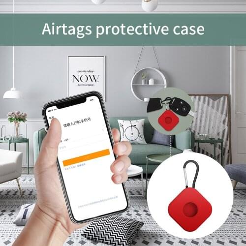 Protective Cover For Aircovered AirTag Case Silicone Protector Bumper Case Compatible with Apple AirTags Tracker Buckle