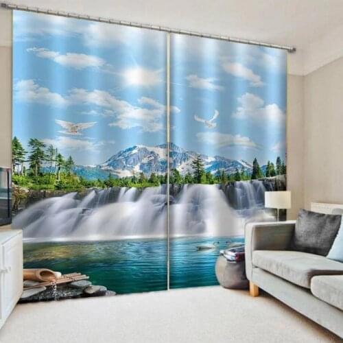 Nature scenery Window Blackout Luxury 3D Curtains set For Bed room Living room Office Hotel