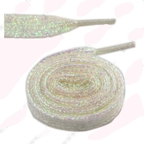 Women Shimmering Metallic Glitter Flat Shoelaces Sparkle Shiny Bootlaces for Canvas Sneakers Athletic Boots Shoes 110cm