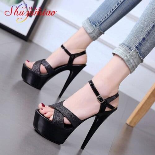 2019 Women Shoes Summer Platform Women Sandals Shoes Sandale Sexy Nightclub High Heels 15CM Sandals Female Model Shoes Sandals