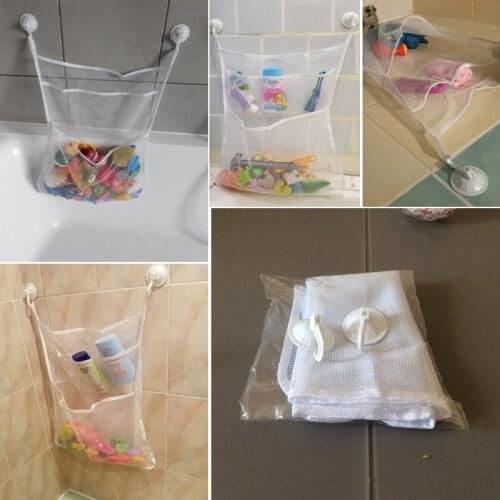1PC Folding Eco-Friendly Multifunction Baby Bathroom Mesh Bag Child Bath Toy Bag Net Suction Cup Baskets