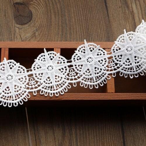 1 yards 6.2cm white cotton lace fabric DIY fabric lace flower gift ribbon decoration material cotton lace