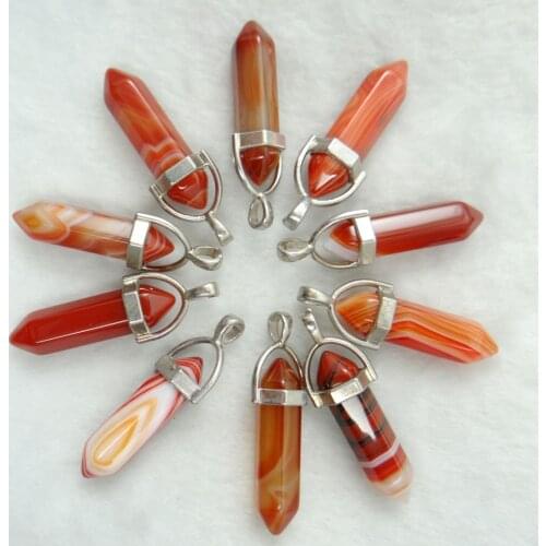 Natural stone crystal Quartz Opal Turquoises lapis tiger eye striped Onyx charm Pendants for diy Jewelry making necklaces10pcs