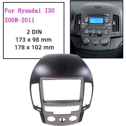 2 Din Car Fascia DVD Player Frame Audio Fitting Adaptor Dash Trim Kits Facia Panel For HYUNDAI i-30 i30 2008-2011 MANUAL AC