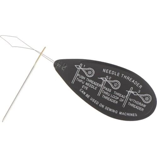 Hot 2PCS Aluminum Needle Threader Letter Hand Machine Stitch Insertion Sewing Tool