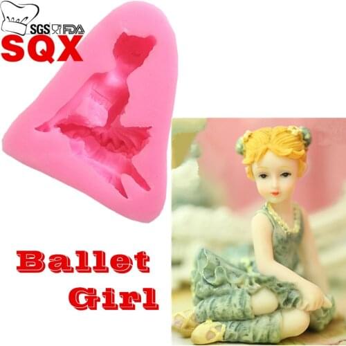 3D Ballet Girl Shape Silicone Mold, For Fondant Cake Mold, Bakware Tools, Soap Mold, Sugar Tool SQ14140