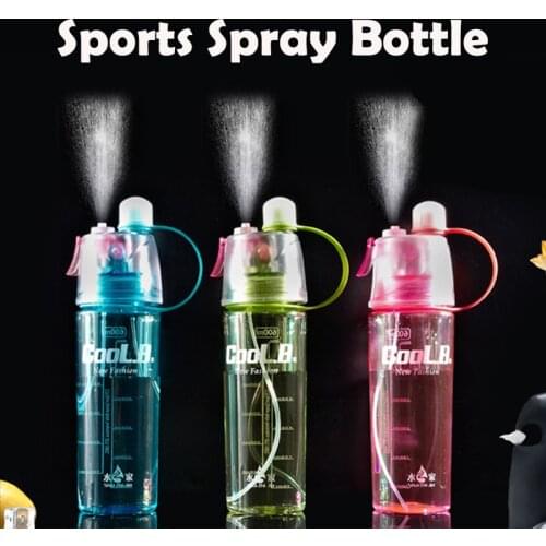 400ML/600ML Large-capacity Outdoor Sports Bottle Non-toxic Plastic Spray Water Replenisher Indoor Cooling Tool