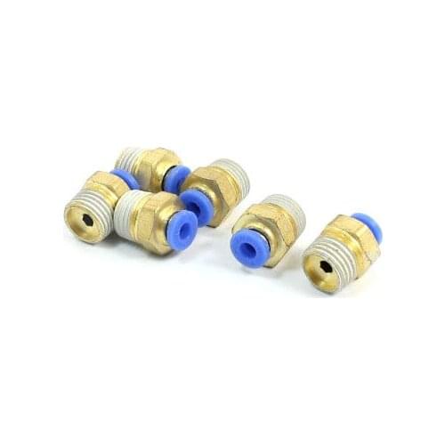 6 PCS 1/4PT to 4mm Pneumatic Air Quick Release Fitting Connector Adapter